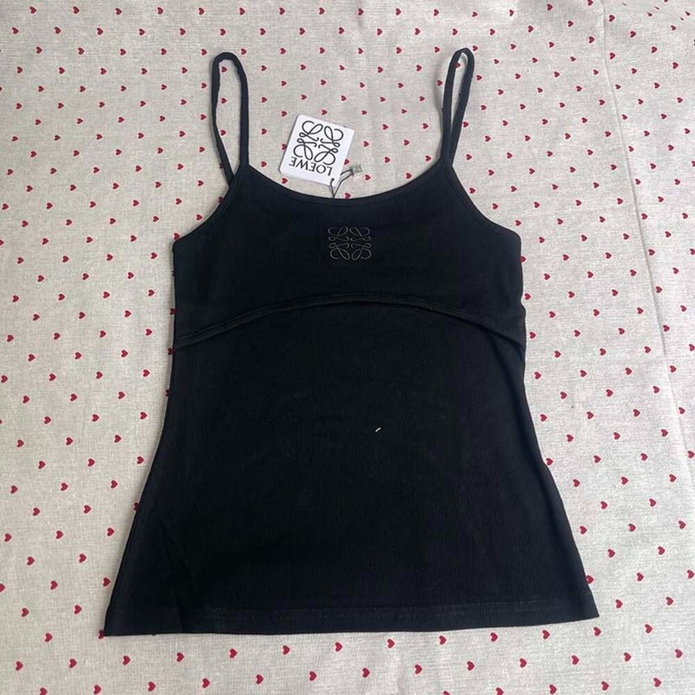 Loewe Black Embroidered Logo Vest